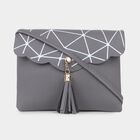 Women's Grey Polyurethane Sling Bag, , small