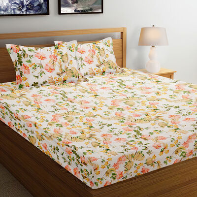 Blue Printed Double Bedsheet