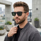 Men's Black Plastic Sunglasses, , small