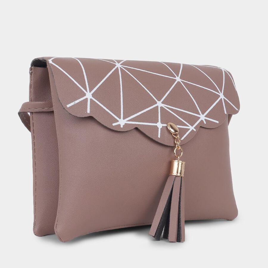 Women's Tan Polyurethane Sling Bag, , large image number null