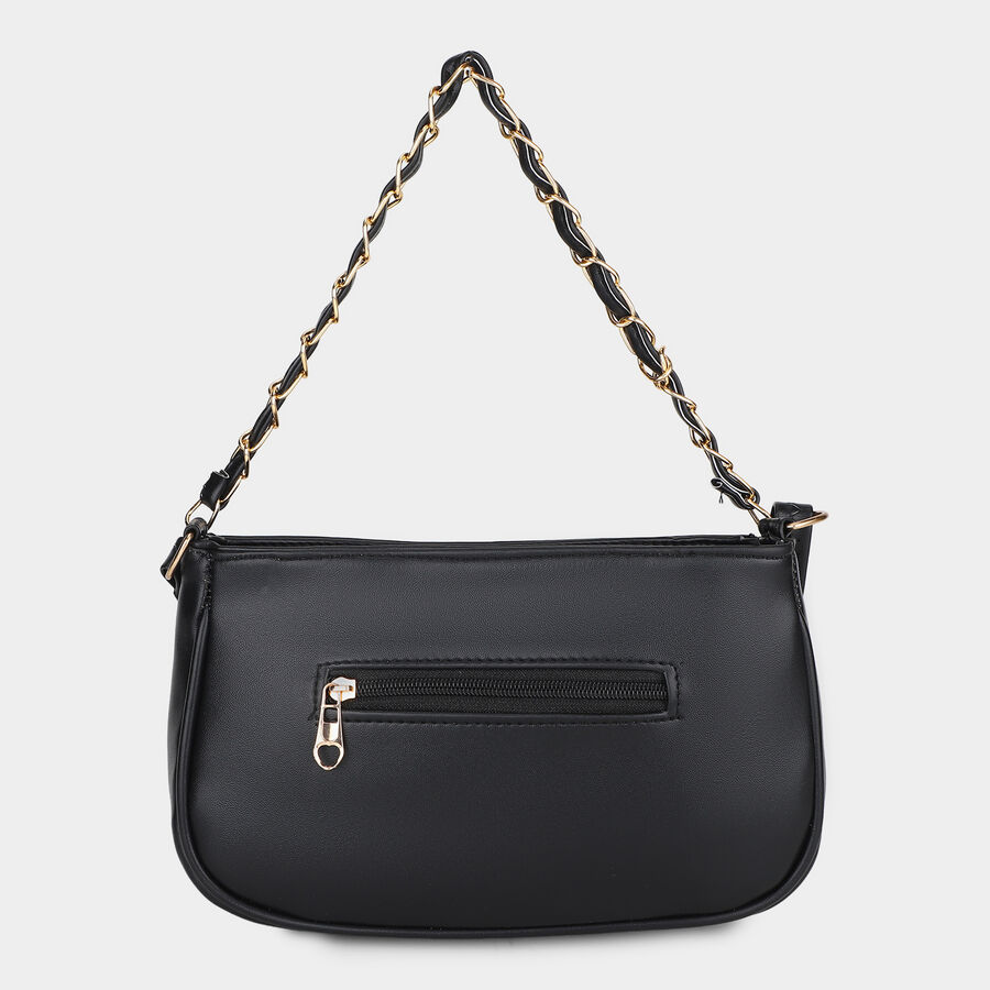 Woman's Black Polyurethane Bag, , large