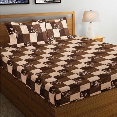 Brown Microfiber Double Bedsheet