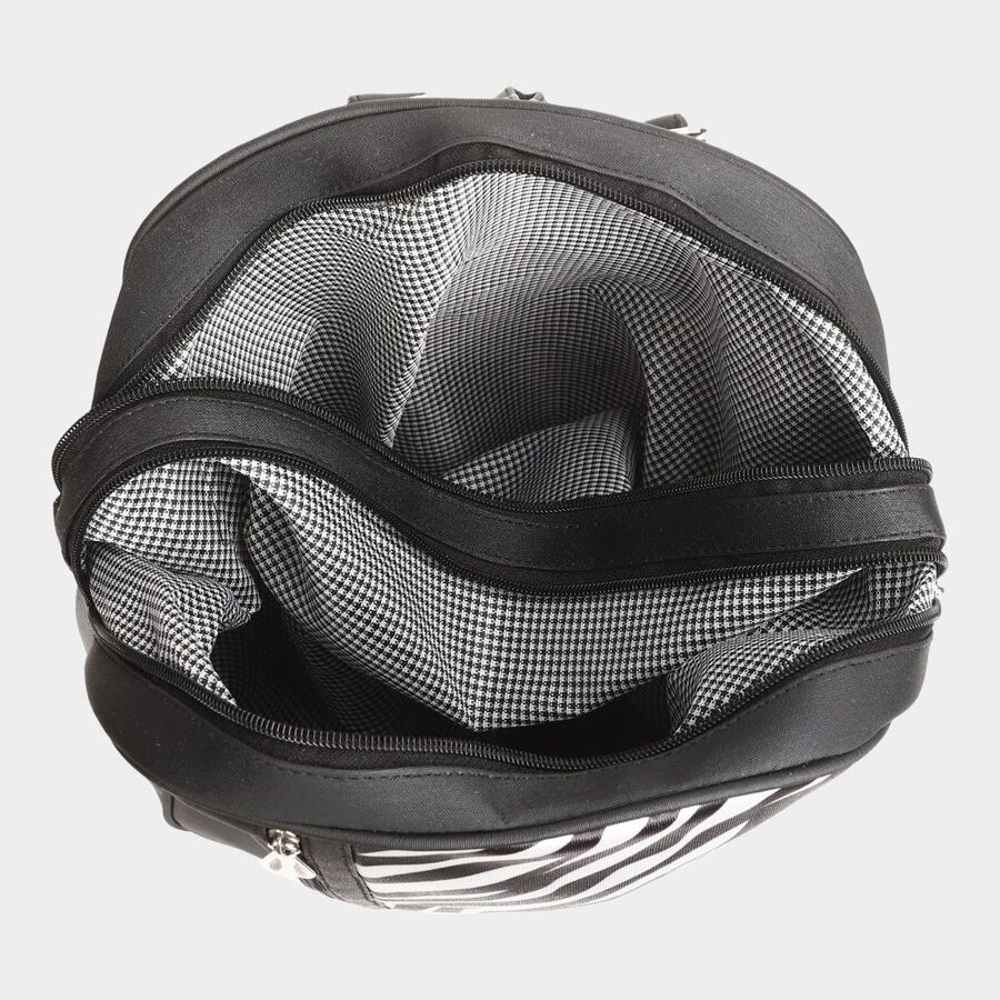 Women's Black Polyurethane Backpack, , large image number null