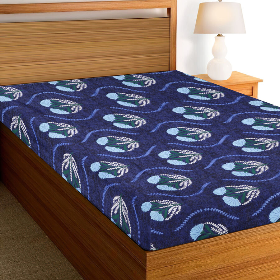 Blue Microfibre Single Bedsheet, , large image number null