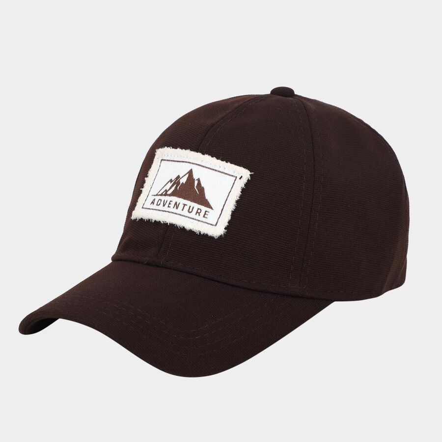 Men's Brown Fabric Cap, , large