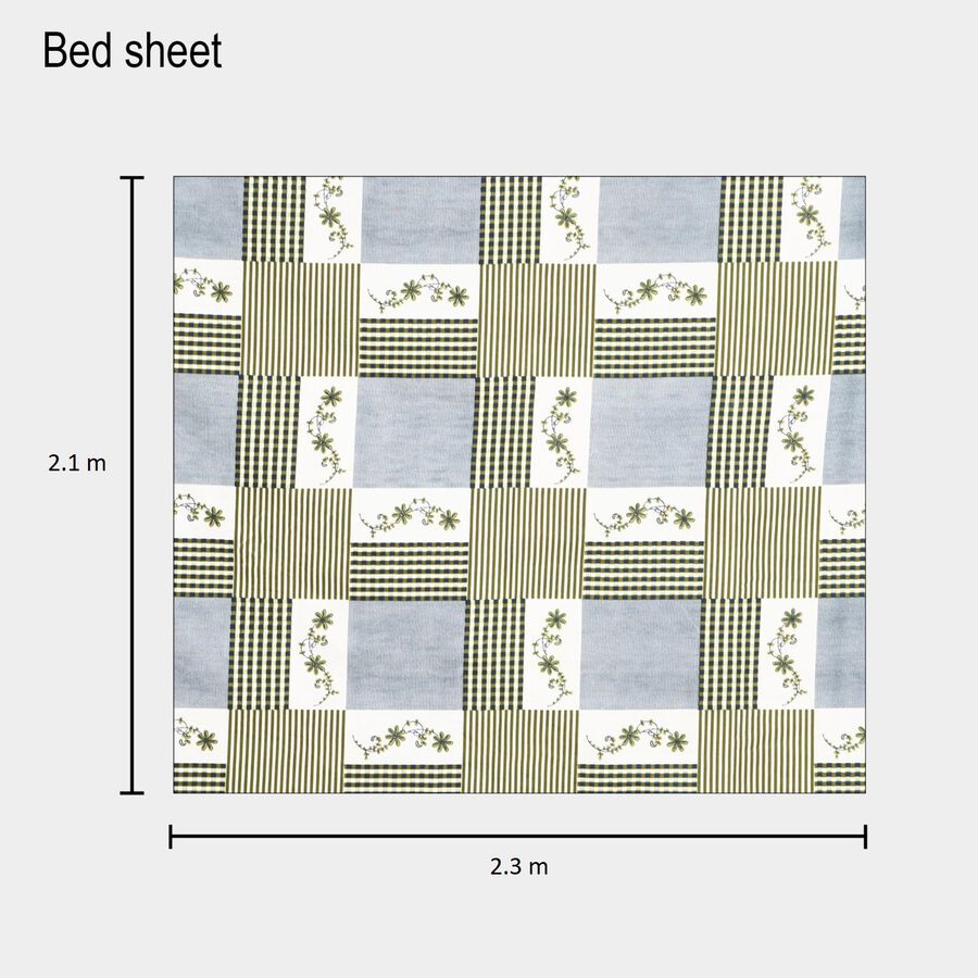 120 GSM Multicolor Polyester Double Bedsheet, , large image number null