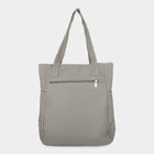 Women Grey Bunny Print Shoulder Tote Bag with Front Zip Pocket, , small