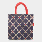 Dark Blue Printed Jute Bag, , small image number null