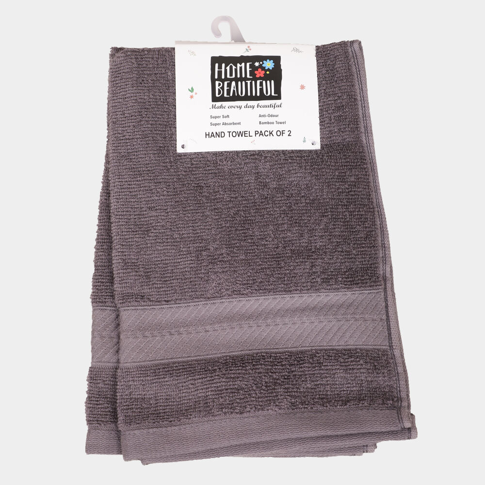 Home Beautiful                         380 GSM Dark Grey Cotton Hand Towel