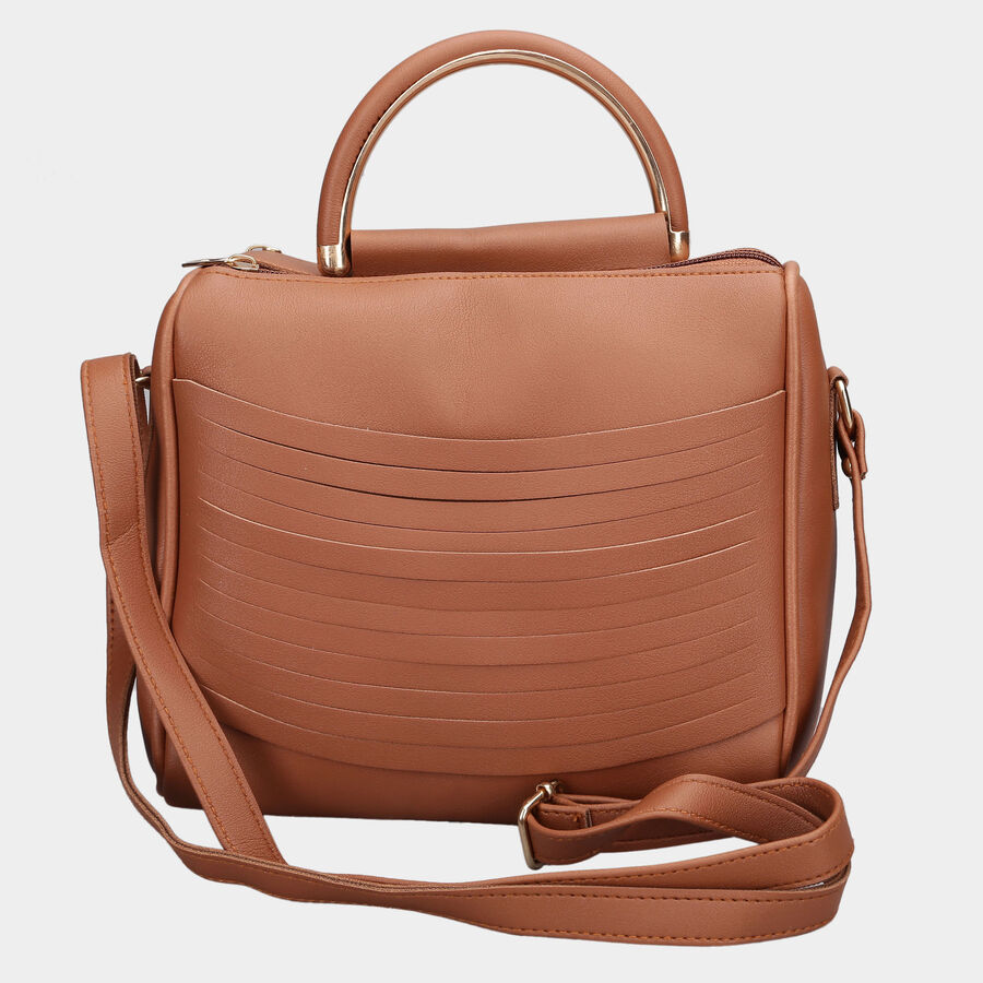 Women Plain Tan Sling Bag, , large image number null