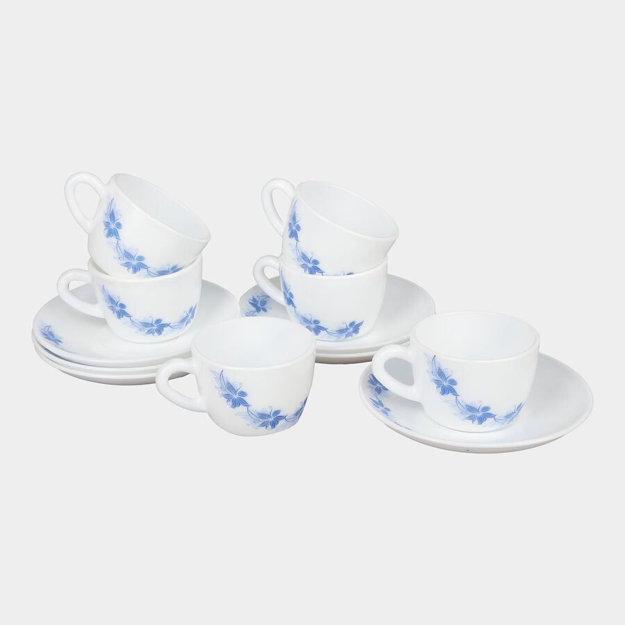 Set Of 12 Opalware Cup & Saucer, , large image number null