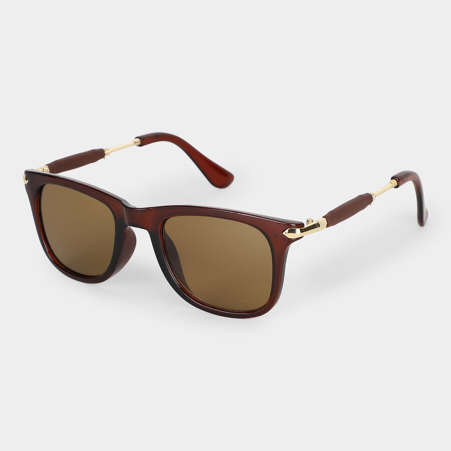 Men's Brown Plastic Sunglasses, , large
