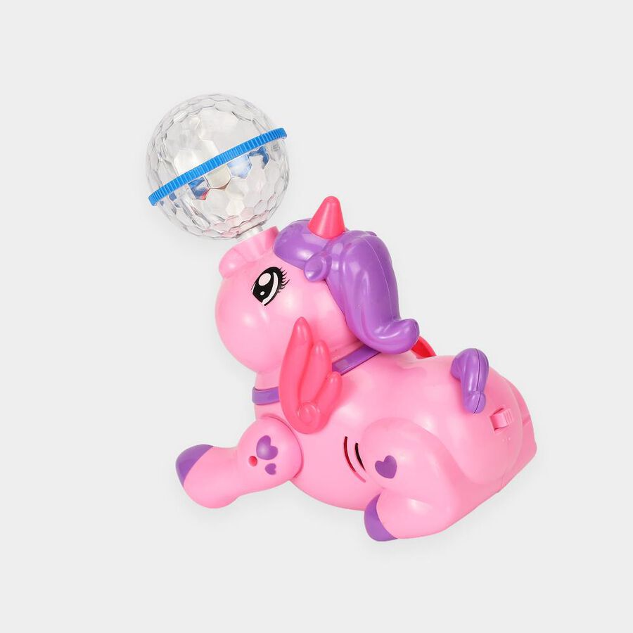 Kid's Dancing Unicorn Toy with Crystal Disco Light Ball, , large