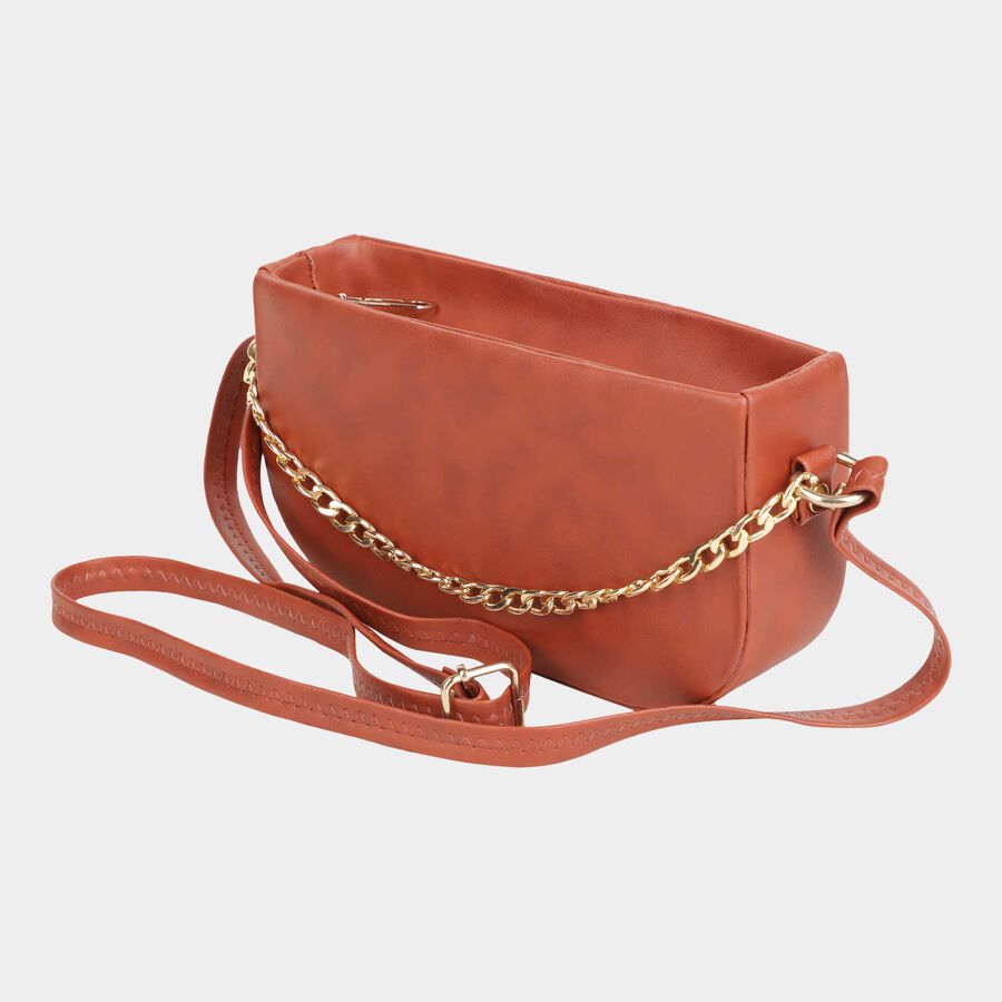 Women's Polyurethane Zipper Sling Bag, , large image number null