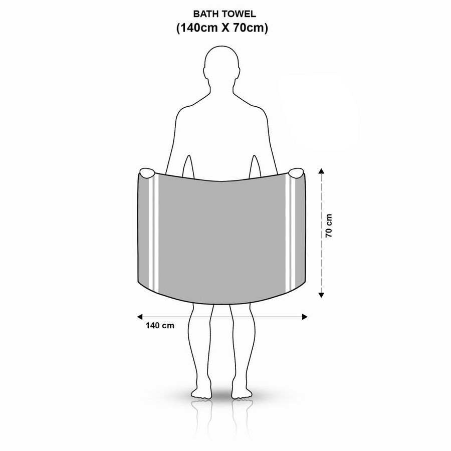370 GSM Grey Cotton Bath Towel, , large