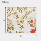 White Floral Printed Double Bedsheet, , small image number null