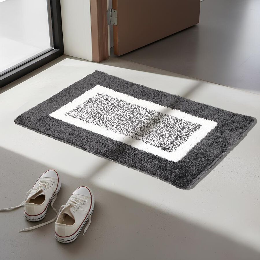 Anti-Skid Grey Polyester Door Mat, , large