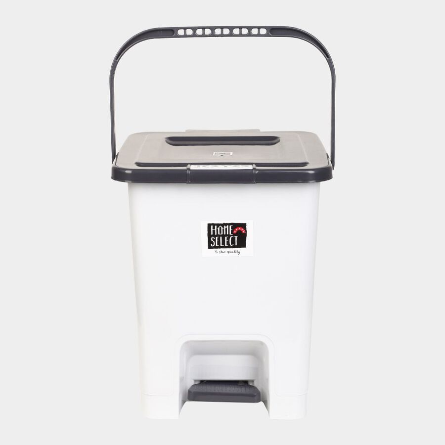 15 L White Plastic Dustbin, , large image number null