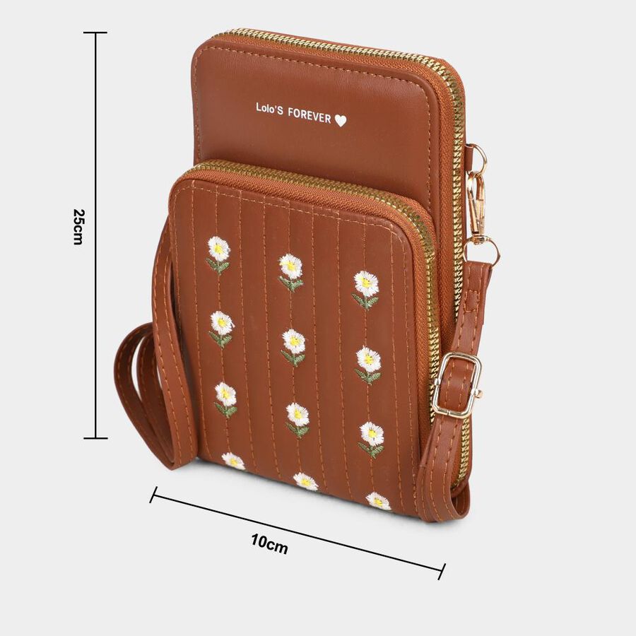 Women's 3 Compartment Polyurethane Sling Bag, , large image number null