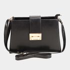 Women's Black Polyurethane Handbag, , small image number null