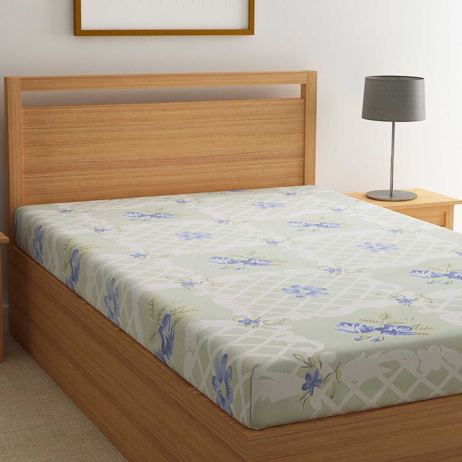 Home Beautiful 104 TC Cotton Single Bedsheet Vishal Mega Mart India