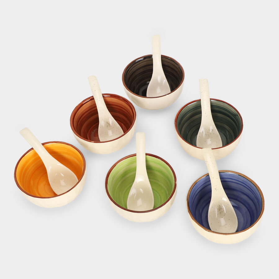 300ml White Stoneware Gift Set Of 6Pcs, , large
