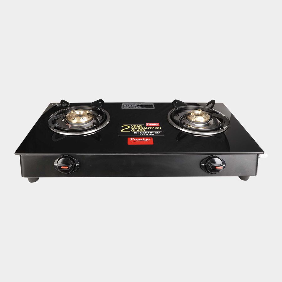 2 Burner Toughened Glass-Top Lpg Gas Stove, , large image number null