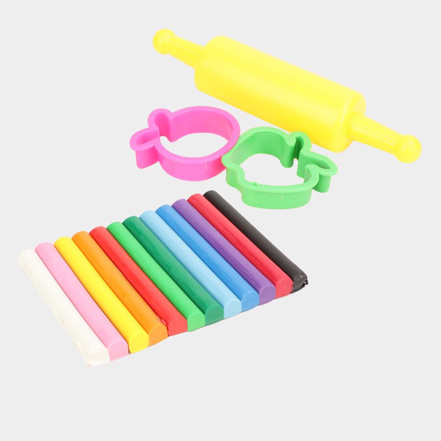 12 Colour Clay Set, Roller and Cast, , large image number null