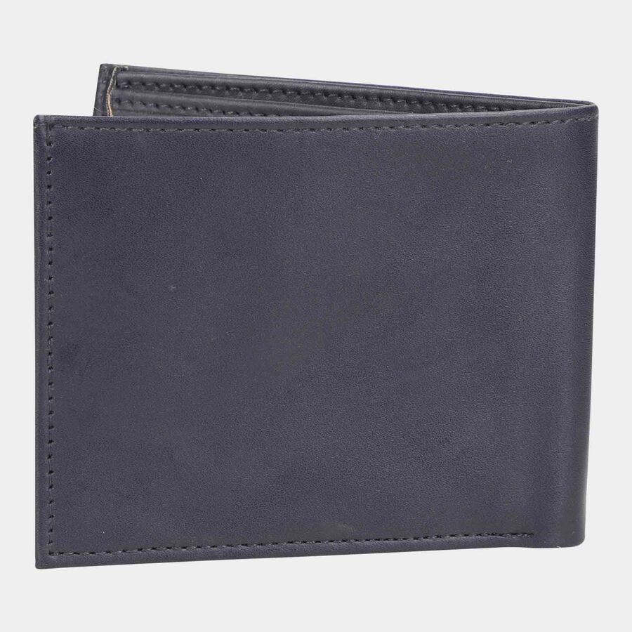 Men's Blue Polyurethane Wallet, , large