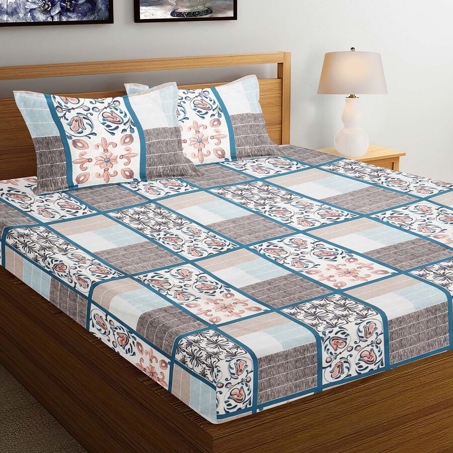 120 GSM Green Microfiber Double Bedsheet With Pillow Cover, , large image number null