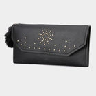 Women's Black Polyurethane Hand Pouch, , small image number null