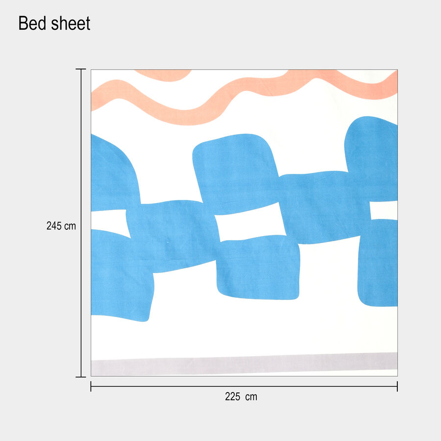 Multicolour Microfiber Double Bedsheet, , large image number null