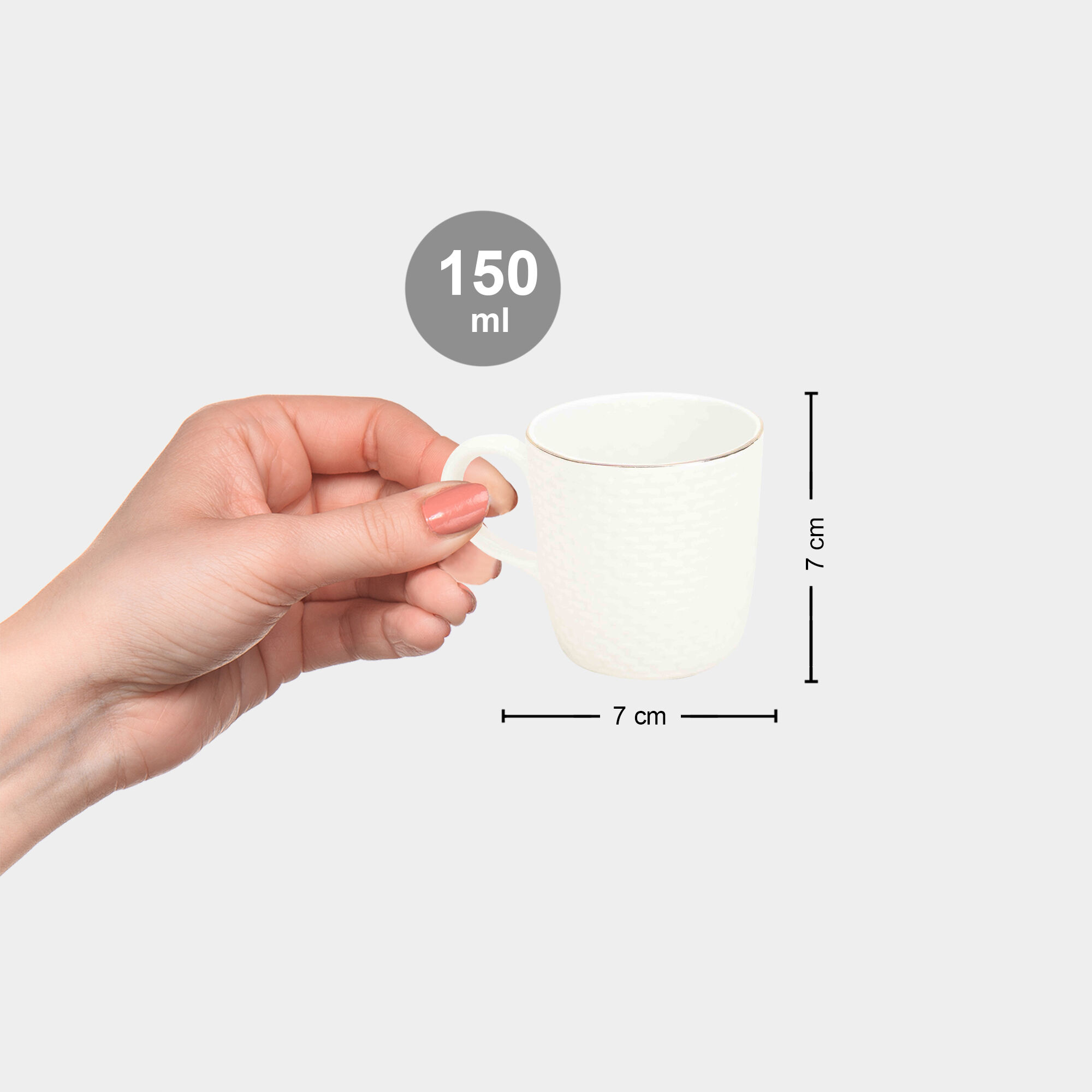 Home Finery 150ml Bone China Cup, Set of 6 | Vishal Mega Mart India Home Finery 150ml Bone China Cup, Set of 6 | Vishal Mega Mart India
