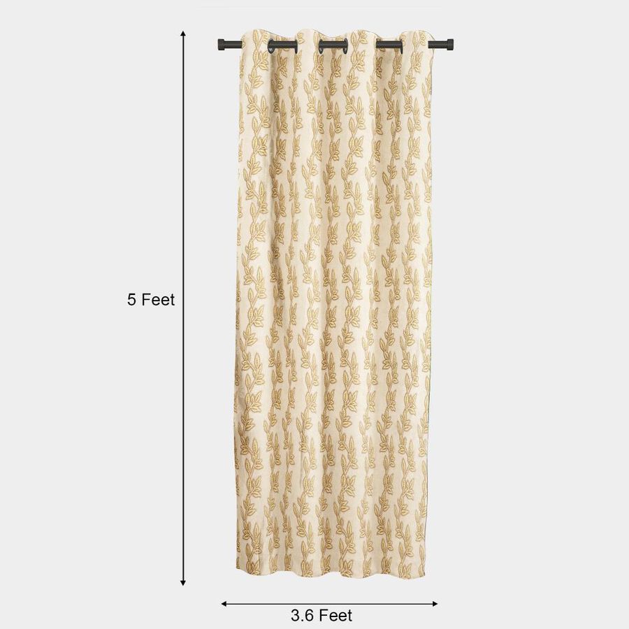 5ft. Beige Printed Eyelet Curtains, , large image number null