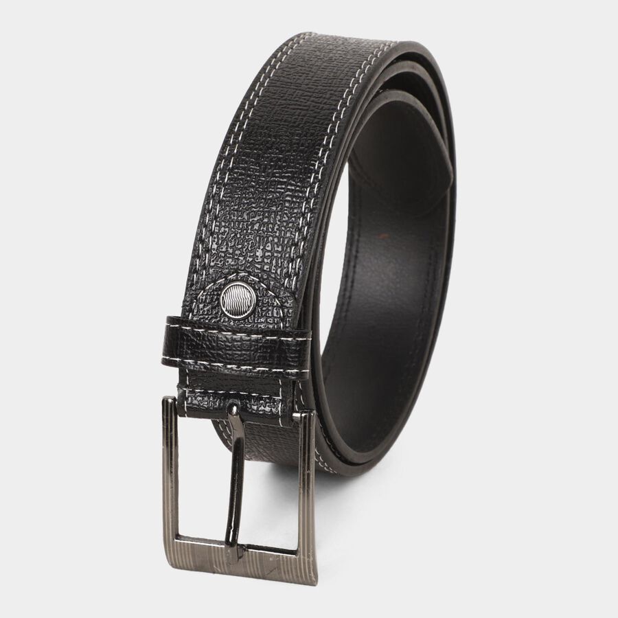 Men's Black Polyurethane Casual Belt, , large image number null