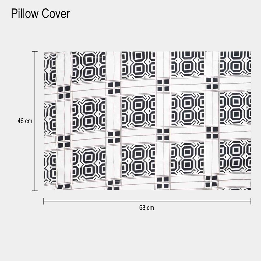 White Microfiber Double Bedsheet with Pillow Cover, , large