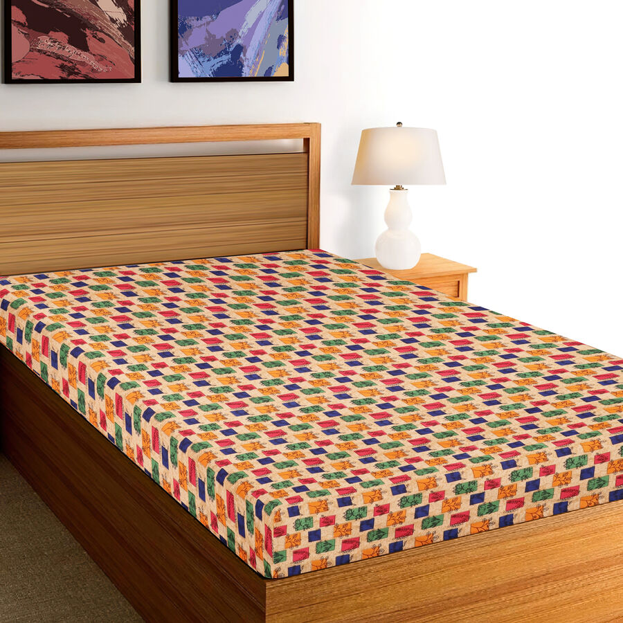 Yellow Microfiber Single Bedsheet, , large image number null