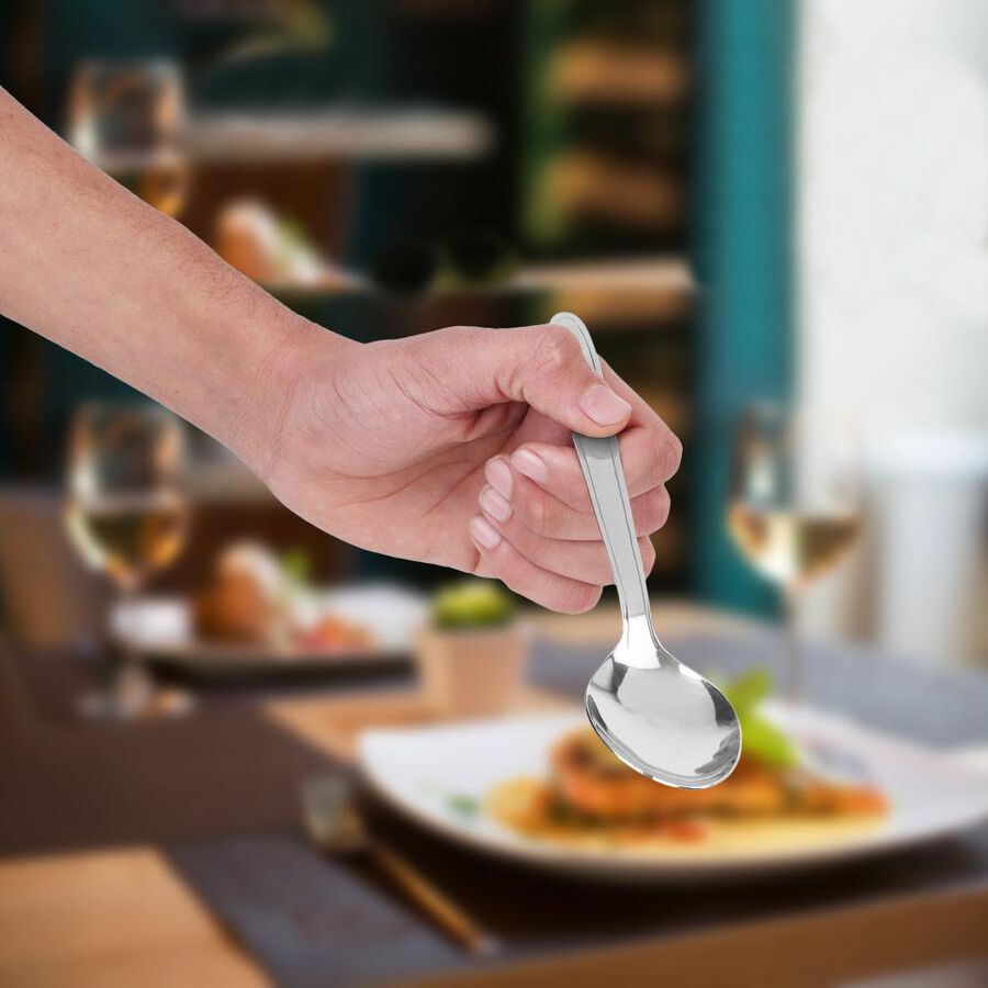 Set of 4 Stainless Steel Dessert Spoons, , large image number null
