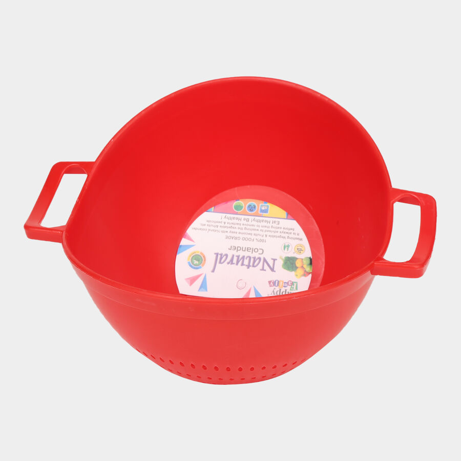 Red Plastic Colander, , large image number null