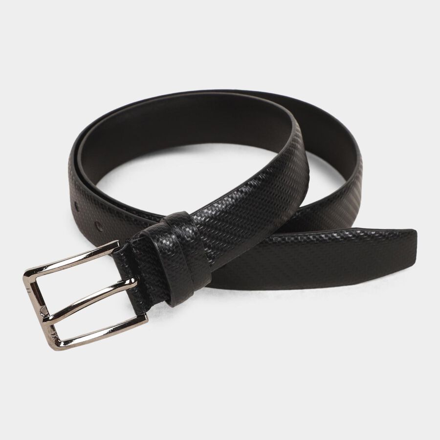 Men's Black Polyurethane Formal Belt, , large image number null