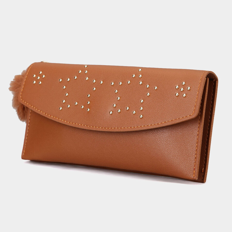 Women's Tan Polyurethane Hand Pouch, , large image number null