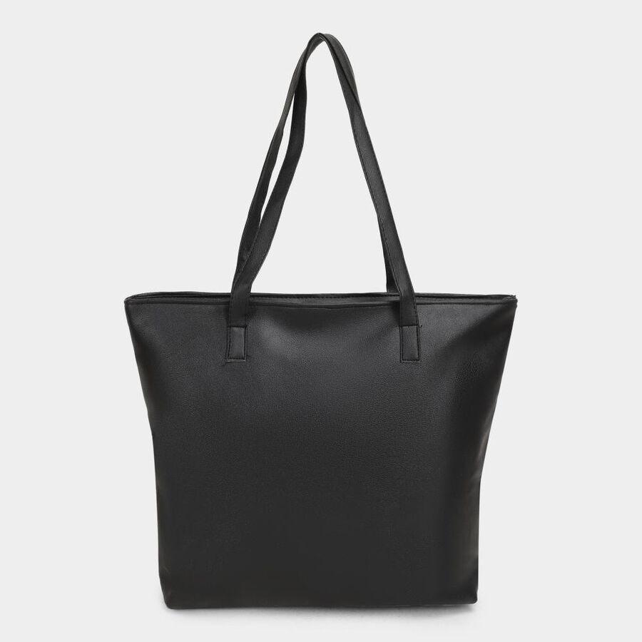 Women's Black Fabric Tote Bag, , large image number null