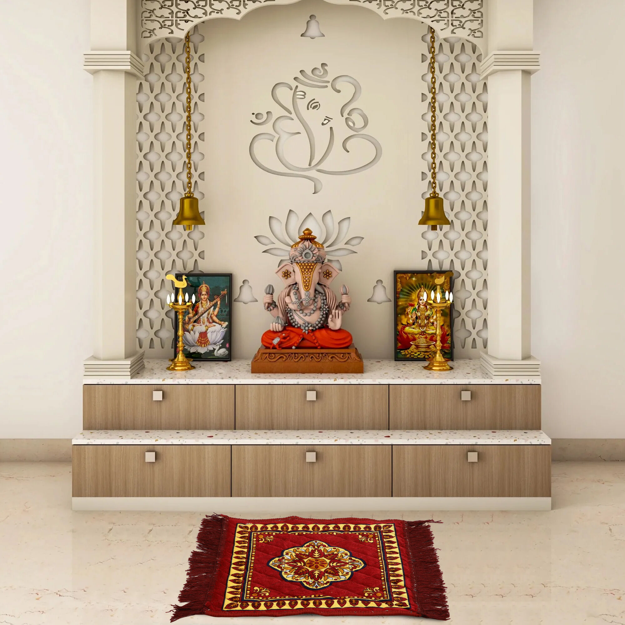 Home Beautiful                         Maroon Polyester Door Mat