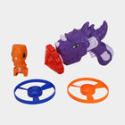 Kid's Dino Gyro UFO Gun with Rotating Flashing Lights, , small