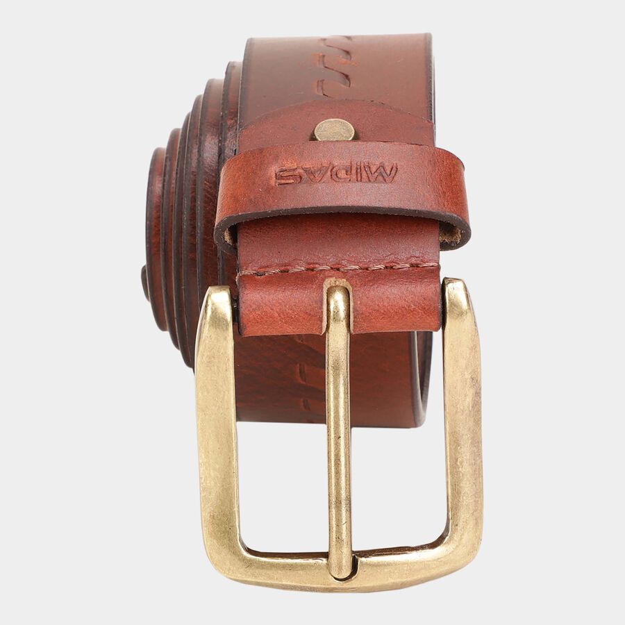Men's Brown Leather Casual Belt, , large image number null