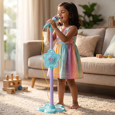 Kid's Microphone Stand Toy with Adjustable Height 
