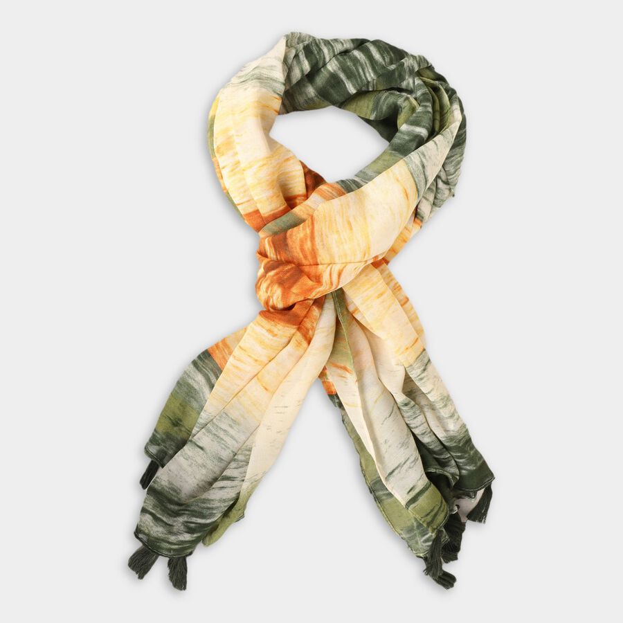 Women's Beige Viscose Scarf, , large image number null