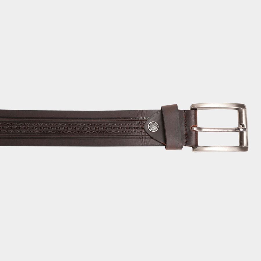 Men's Brown Leather Casual Belt, , large image number null