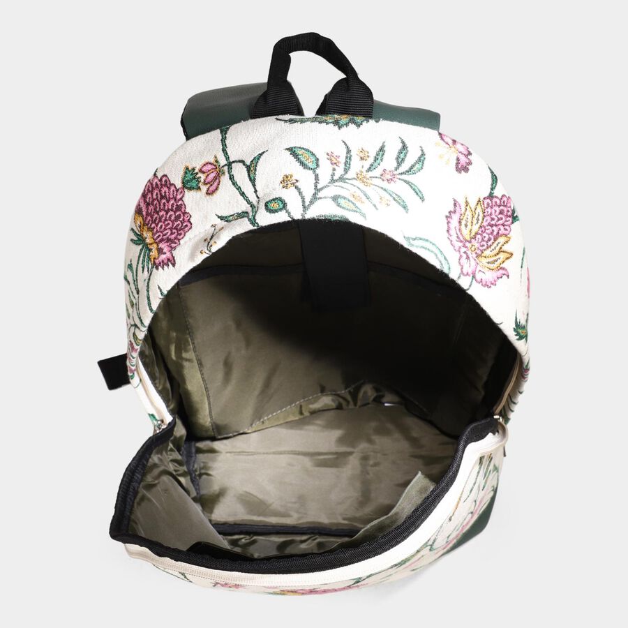 Women's Beige Fabric Backpack, , large image number null