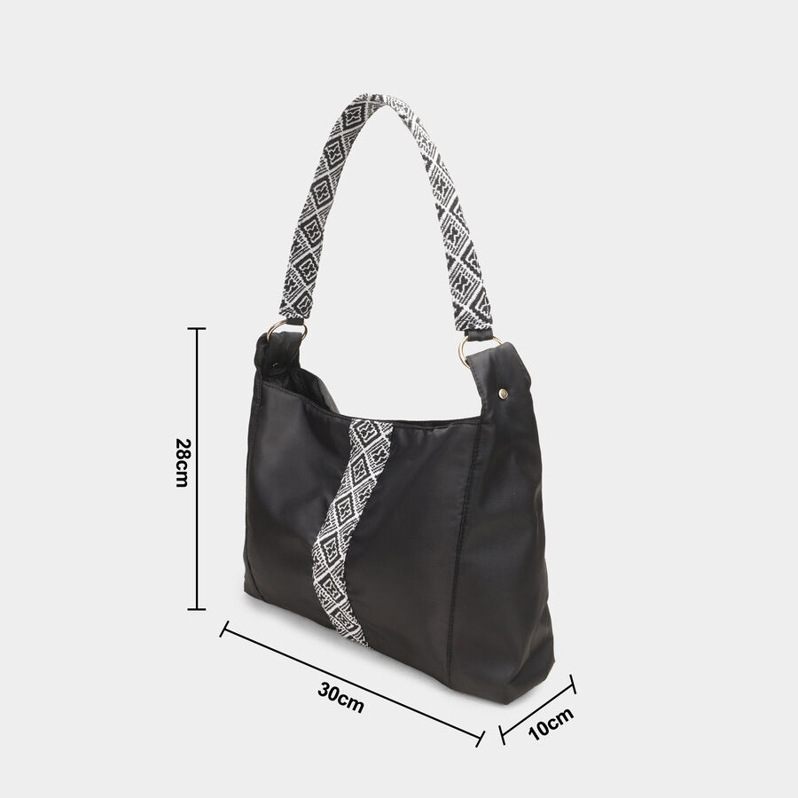 Women's Black Polyurethane Hand Bag, , large image number null